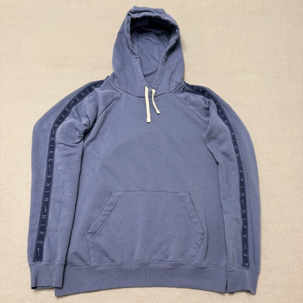 Nike Hoodie Womens Large Blue Sportswear Essential Fleece Logo Tape Sweatshirt